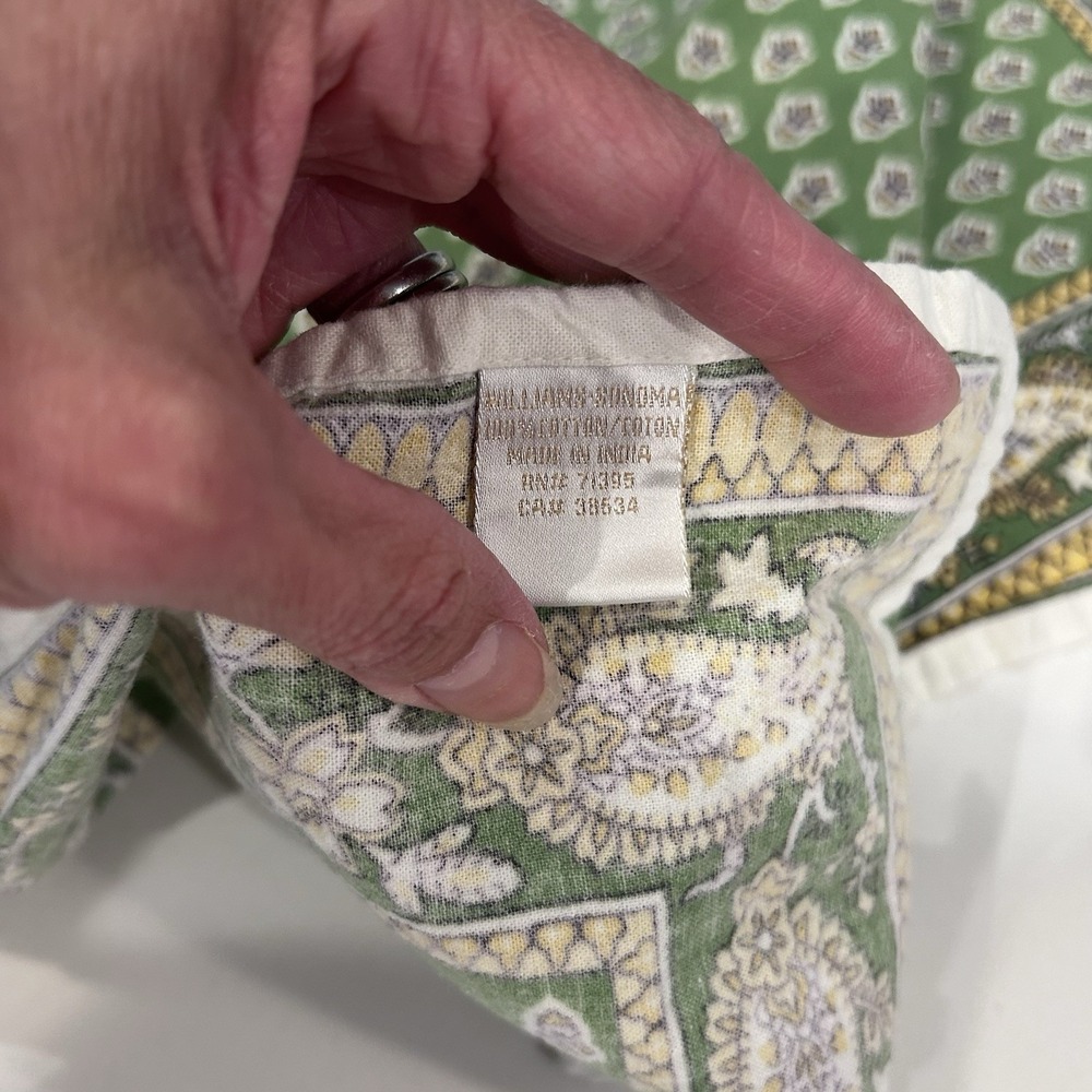 Williams Sonoma Set 6 Vintage Green Yellow French Country Cottage Napkins 19x17" - Picture 3 of 6